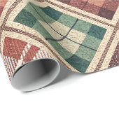 Ästhetisches Weihnachts-Karopapier Geschenkpapier (Rolleneckpunkt)