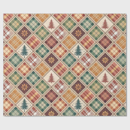 Ästhetisches Weihnachts-Karopapier Geschenkpapier