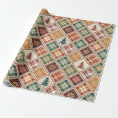 Ästhetisches Weihnachts-Karopapier Geschenkpapier (Ungerollt)