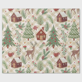 Ästhetisches Weihnachts-Karopapier Geschenkpapier