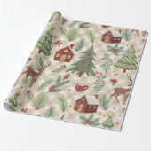 Ästhetisches Weihnachts-Karopapier Geschenkpapier (Ungerollt)