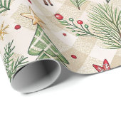 Ästhetisches Weihnachts-Karopapier Geschenkpapier (Rolleneckpunkt)