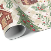 Ästhetisches Weihnachts-Karopapier Geschenkpapier (Rolleneckpunkt)