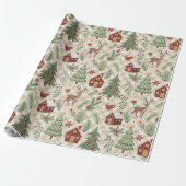 Ästhetisches Weihnachts-Karopapier Geschenkpapier (Ungerollt)