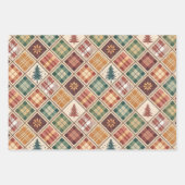 Ästhetisches Weihnachts-Karopapier Geschenkpapier Set (Vorderseite 3)