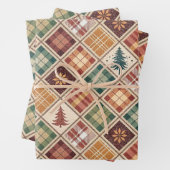 Ästhetisches Weihnachts-Karopapier Geschenkpapier Set (Beispiel)