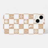 Ästhetisches Weihnachts-Schachbrett iPhone Hülle (Rückseite (Horizontal))