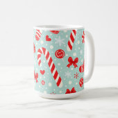 Ästhetisches Weihnachtsmuster Süßigkeiten Kaffeetasse (VorderseiteRechts)