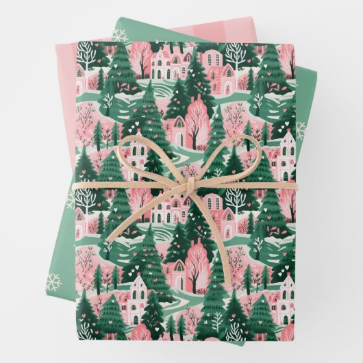 Ästhetisches Weihnachtswrapping-Papier Geschenkpapier Set (Beispiel)