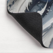 Ästhetisches Weißes Federleichtes und Blau Mousepad (Ecke)