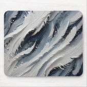 Ästhetisches Weißes Federleichtes und Blau Mousepad (Vorne)