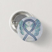 Asthma Awareness Ribbon Engel Customized Art Butto Button (Vorne & Hinten)