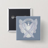 Asthma Awareness Ribbon Engel Customized Art Butto Button (Vorne & Hinten)