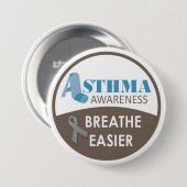 Asthma-Bewusstsein 3" großes Abzeichen Button (Vorne & Hinten)