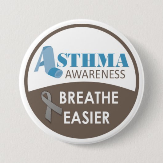Asthma-Bewusstsein 3" großes Abzeichen Button (Vorderseite)