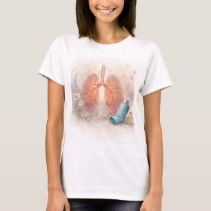 Asthma-Bewusstsein T-Shirt   Botanisches Lungen-De