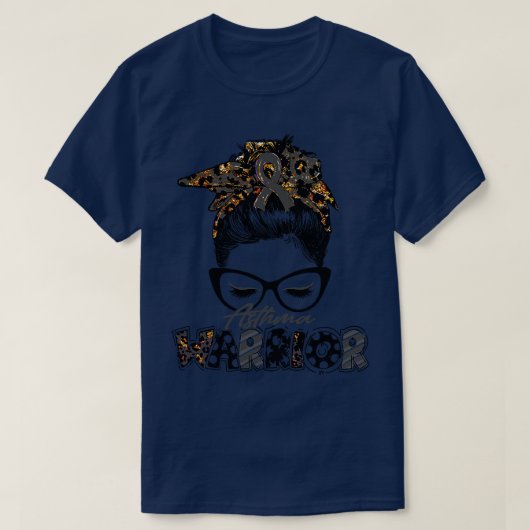 Asthma Bewusstsein Warrior Women Glasse Messy Bun T-Shirt (Design vorne)