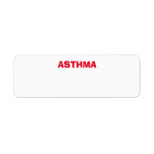 ASTHMA - Gesundheitsbedenken, Bedingungskennzeichn (Vorne)