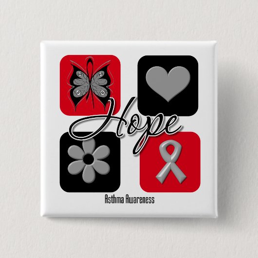 Asthma Hope Liebe Inspiriere Bewusstsein Button (Vorderseite)