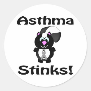 Asthma Stinks Skunk Awareness Design Runder Aufkleber