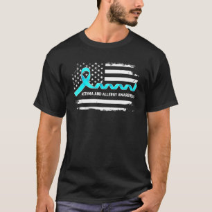 Asthma- und Allergiebewusstsein Amerikanische Flag T-Shirt