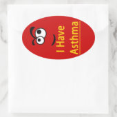 Asthma Warnhinweis Kinderaufkleber Ovaler Aufkleber (Tasche)