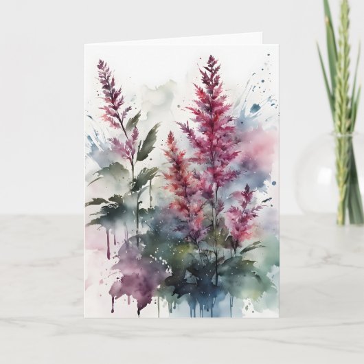 Astilbe - Aquarellblumen Karte (Vorderseite)