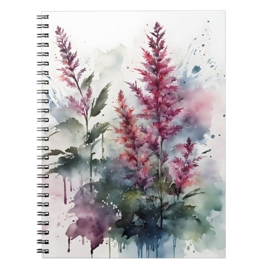 Astilbe - Aquarellblumen Notizblock (Vorderseite)