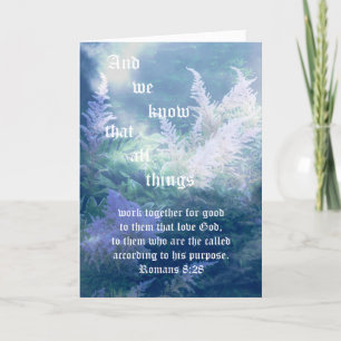 Astilbe Blue Mist Romans 8:28 Dankeskarte