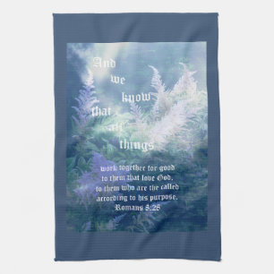 Astilbe Blue Mist Romans 8:28 Geschirrtuch