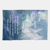 Astilbe Blue Mist Romans 8:28 Geschirrtuch (Horizontal)