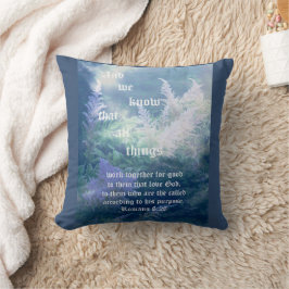 Astilbe Blue Mist Romans 8:28 Kissen