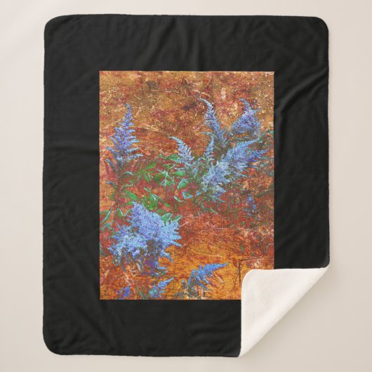 Astilbe Dusty Blue an Bord Sherpadecke (Vorderseite)