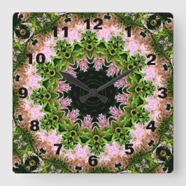 Astilbe-Kranz Quadratische Wanduhr