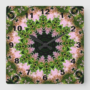 Astilbe-Kranz Quadratische Wanduhr