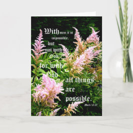 Astilbe mit Mark 10:27 Dankeskarte