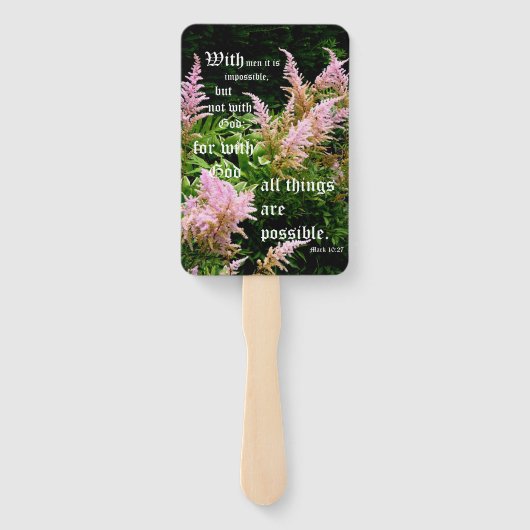 Astilbe mit Mark 10:27 Fächer (Rückseite)