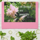Astilbe mit Mark 10:27 Geschirrtuch (Gefaltet)