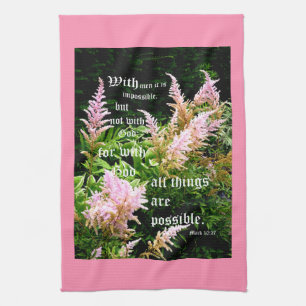 Astilbe mit Mark 10:27 Geschirrtuch