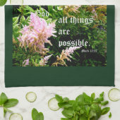 Astilbe mit Mark 10:27 Geschirrtuch (Gefaltet)