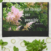 Astilbe mit Mark 10:27 Geschirrtuch (Gefaltet)