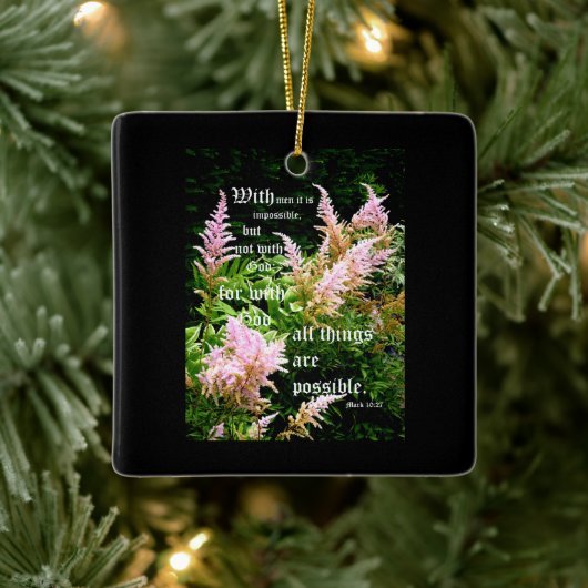 Astilbe mit Mark 10:27 Keramikornament (Baum)