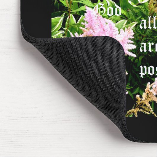Astilbe mit Mark 10:27 Mousepad (Ecke)
