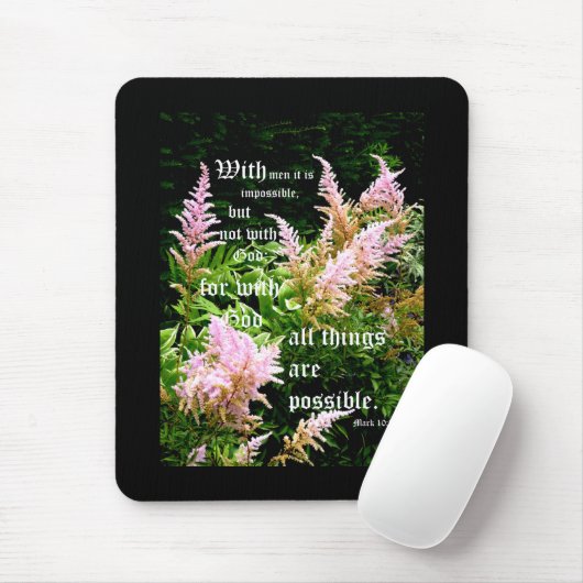 Astilbe mit Mark 10:27 Mousepad (Mit Mouse)