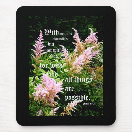 Astilbe mit Mark 10:27 Mousepad (Vorne)