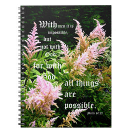 Astilbe mit Mark 10:27 Notizblock