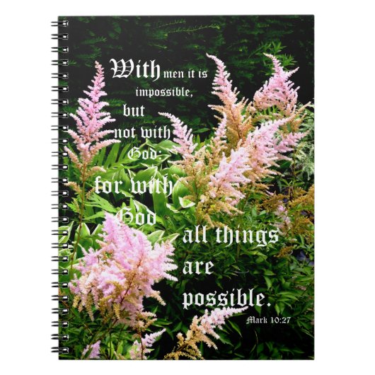 Astilbe mit Mark 10:27 Notizblock (Vorderseite)