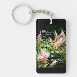 Astilbe mit Mark 10:27 Schlüsselanhänger