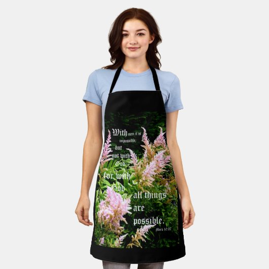 Astilbe mit Mark 10:27 Schürze (Getragen)