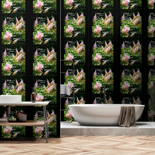 Astilbe mit Mark 10:27 Tapete (Badezimmer)